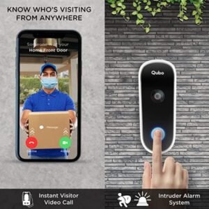 Qubo Smart WiFi Wireless Video Doorbell (White)